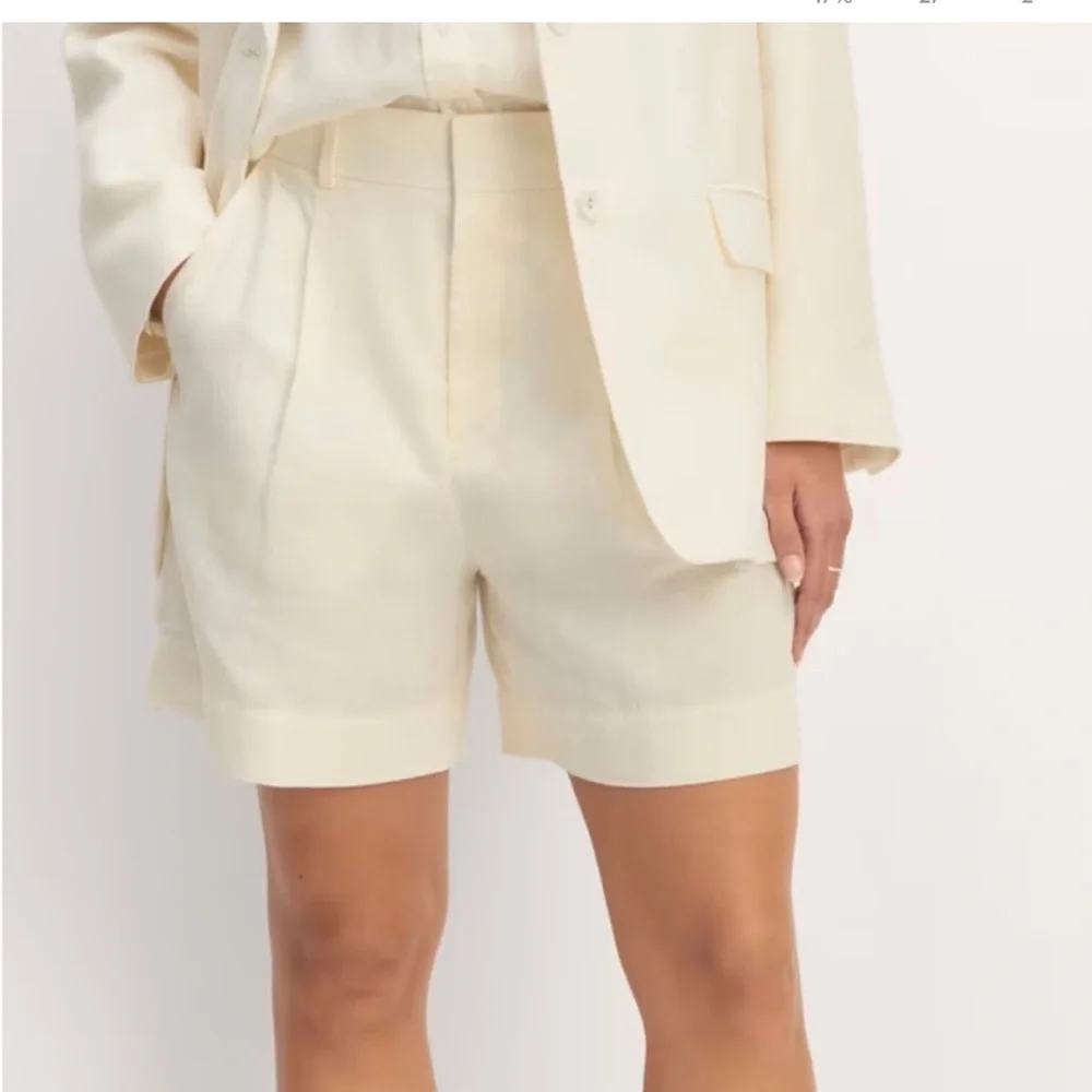 Cream Tailored High-Waist Women's Shorts